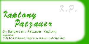 kaplony patzauer business card